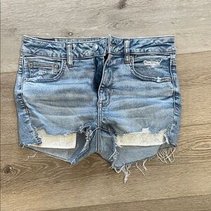 American Eagle Outfitters Blue Distressed Jean Shorts